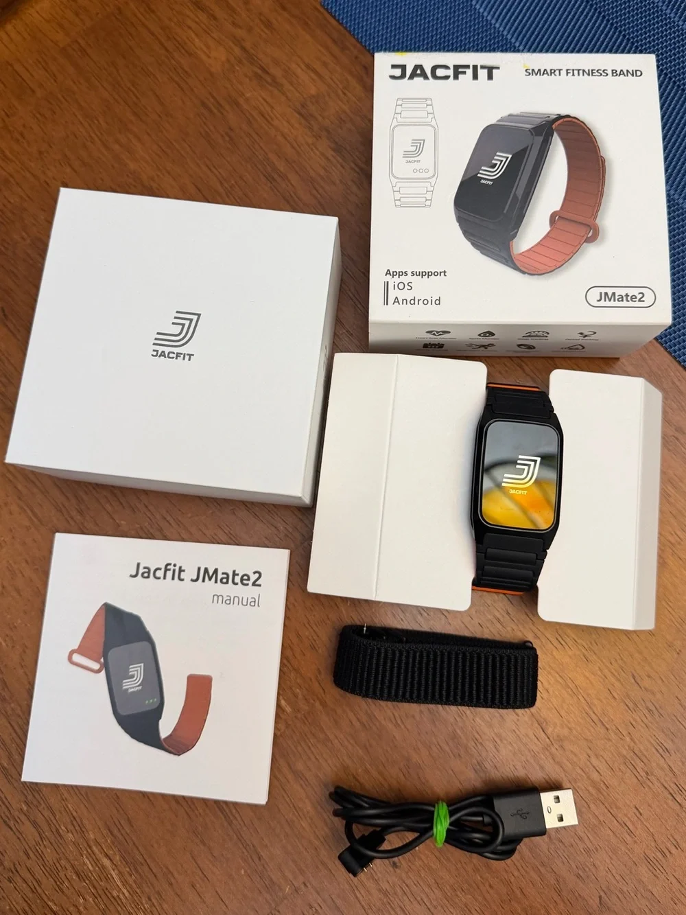 JMate2 Smart Fitness Band - Black with Orange Accents
